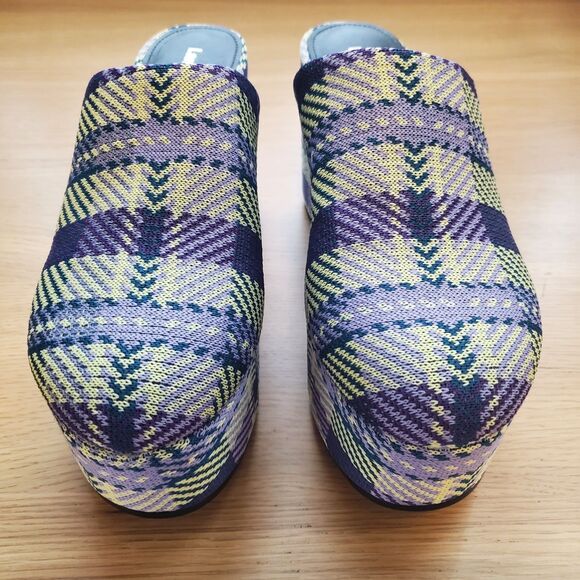 NEW Larroude Miso Purple Plaid Clogs - Picture 9 of 13
